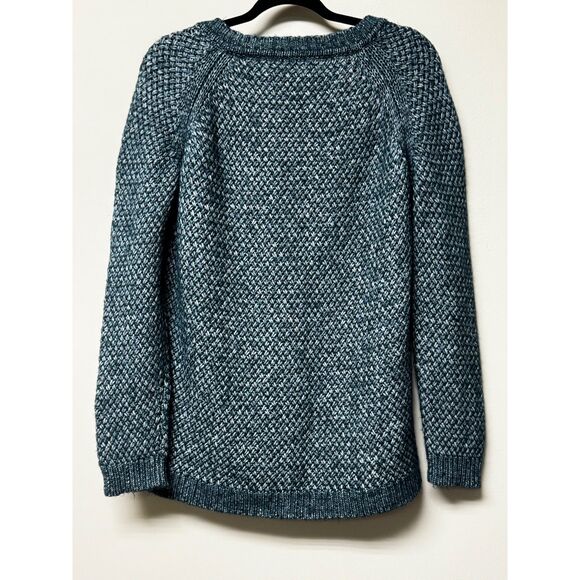 THEORY Slouchy V-Neck Cloud Sweater, Marled Green, Sz M - Picture 3 of 8